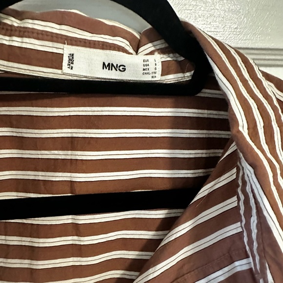 Mango Brown and White Striped Blouse - Picture 3 of 6